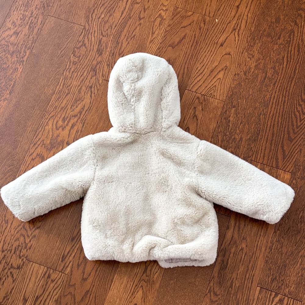 Zara Cozy Cream Hooded Jacket - Picture 5 of 5